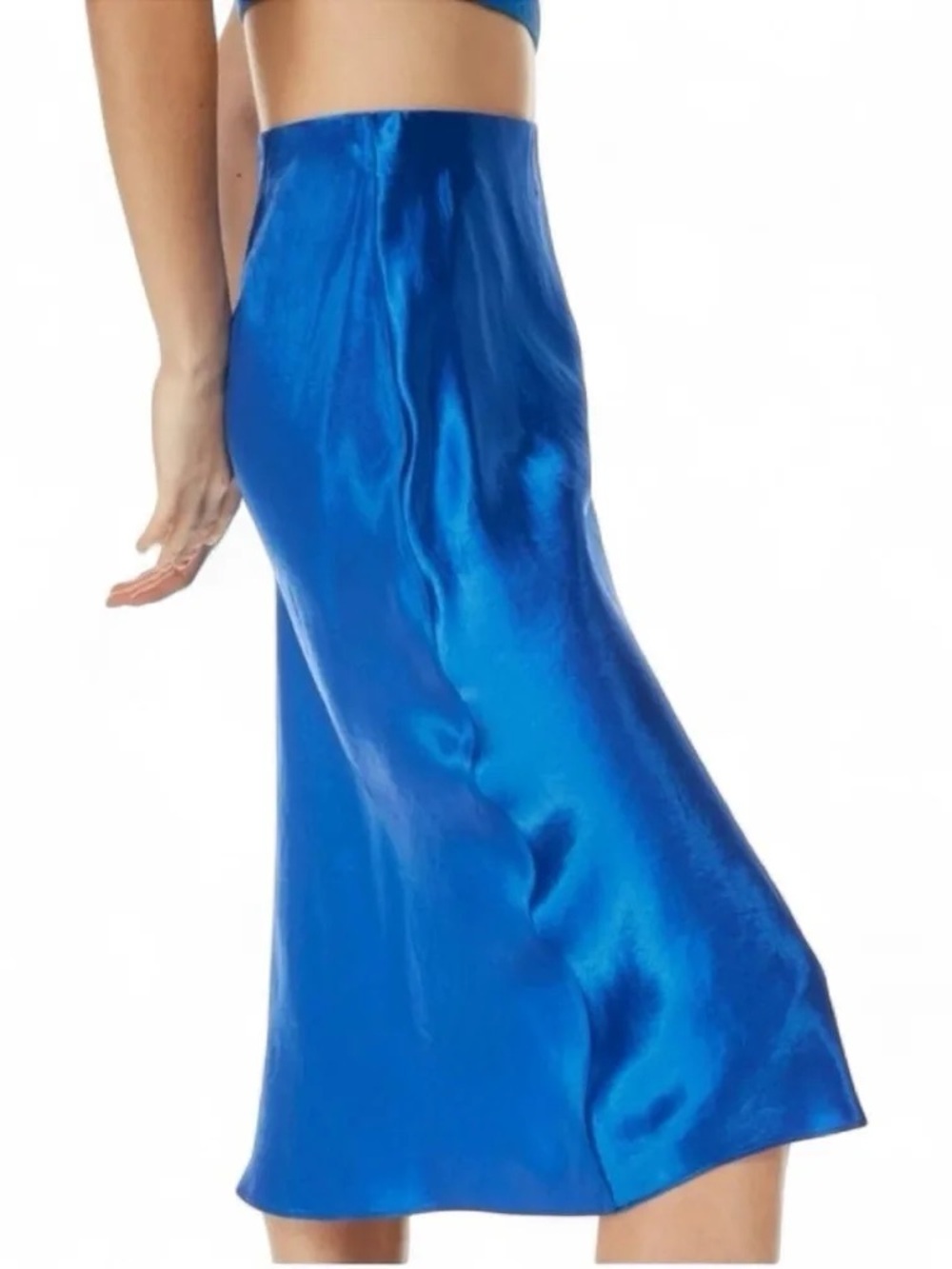 Aritzia Babaton Satin Midi Skirt in Cobalt Blue - size 4